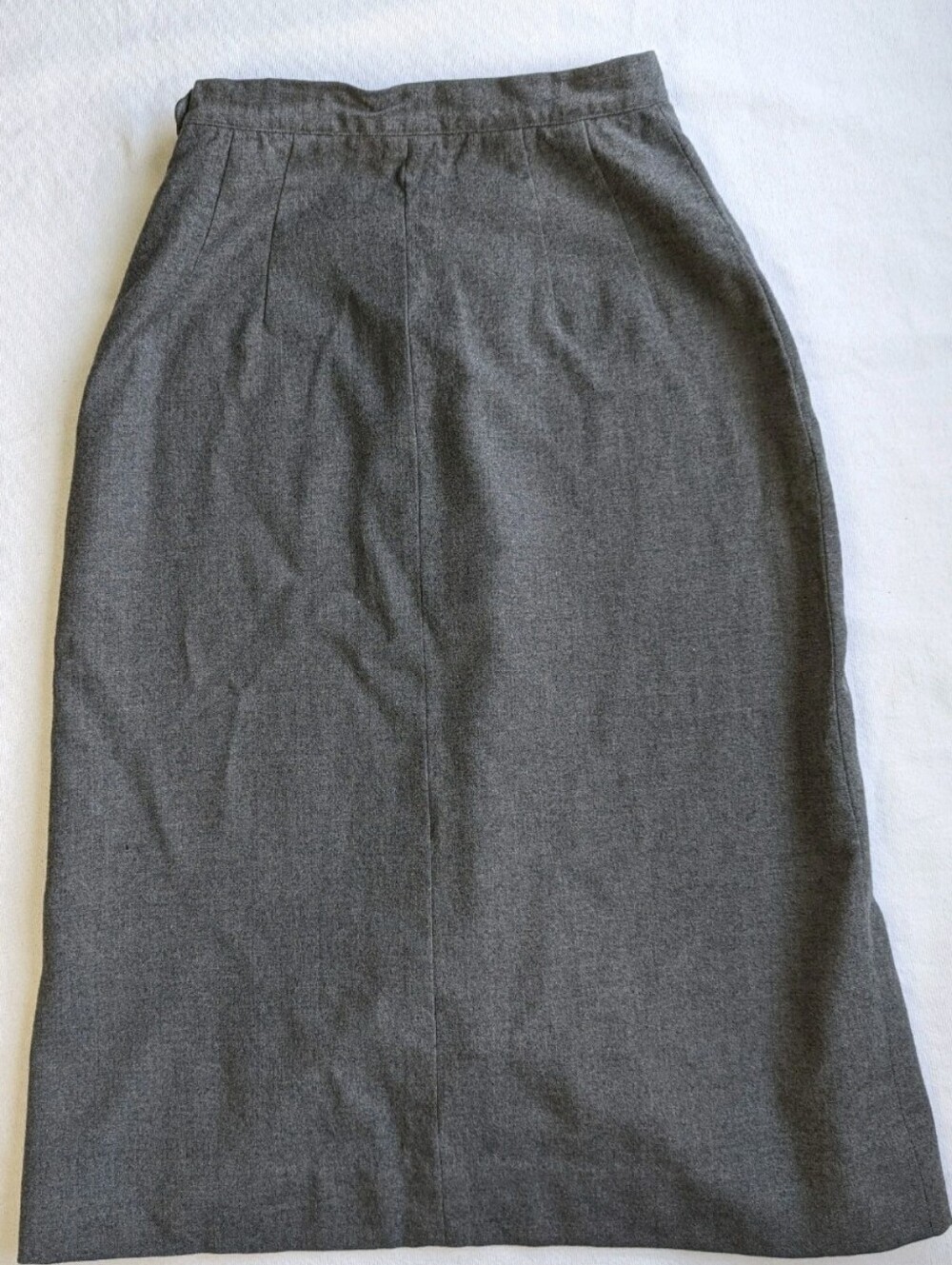 Vintage Wool Gray Midi Skirt Small